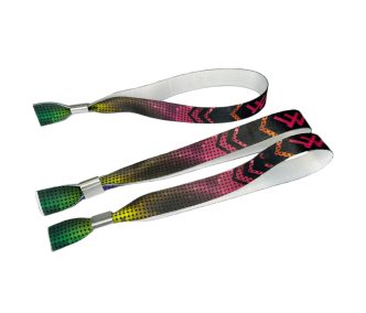   Stoffarmbänder (15 x 340 mm, einseitig farbig bedruckt) - mit Aluverschluss