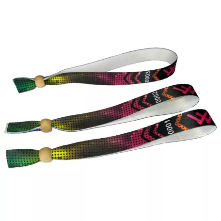 Stoffarmbänder (15x340mm, einseitig farbig bedruckt mit variablen Daten)- wiederverschließbarer Verschluss - Bambus-EXPRESS