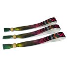 Stoffarmbänder (15 x 340 mm, einseitig farbig bedruckt mit variablen Daten) - mit wiederverschließbarem Verschluss aus Bambus-Kunststoff