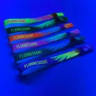 Stoffarmbänder (15x300mm, einseitig farbig FLUORESCENT bedruckt) – mit Selbstschließring- Kunststoff  - Kindergröße 