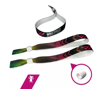   Stoffarmbänder (15x300mm, einseitig farbig bedruckt) - wiederverschließbarer Verschluss - Kunststoff- Kindergröße
