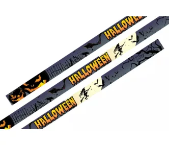   Stoffarmbänder (15x340mm, einseitig farbig bedruckt) - mit Selbstschließring- Kunststoff - mit festem Musterdruck - Halloween Hexe
