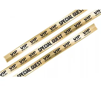   Stoffarmbänder (15 x 340 mm, einseitig farbig bedruckt) - mit schwarzem Selbstschließring aus Kunststoff und festem Musterdruck - VIP SPECIAL GUEST