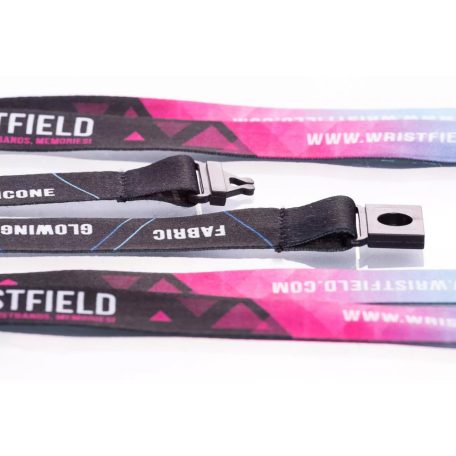 SATIN Schlüsselband personalisiert 20x900mm - mit Schlüsselkarabiner und Sicherheitsanschluss