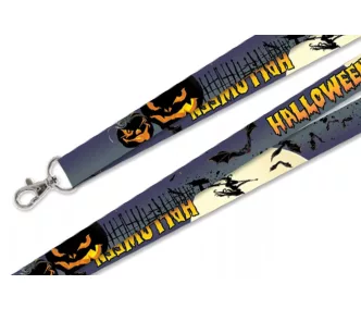   Schlüsselband Satin Patterns 20mm - mit Schlüsselkarabiner - Halloween Hexe