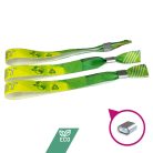 R-PET Einlassbänder (aus recycelten PET- Flaschen, 15x340mm, einseitig bedruckt) - Aluverschluss