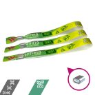 R-PET Einlassbänder (aus recycelten PET- Flaschen, 15x340mm, einseitig bedruckt mit variablen Daten) - Aluverschluss