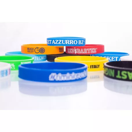 Silikonarmband mit einfarbiger Beschriftung - Kindergröße