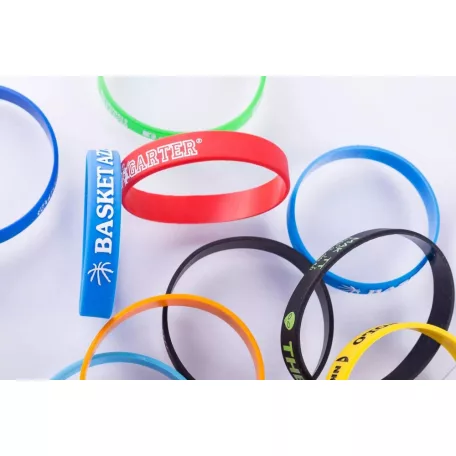 Silikonarmband mit einfarbiger Beschriftung - Kindergröße