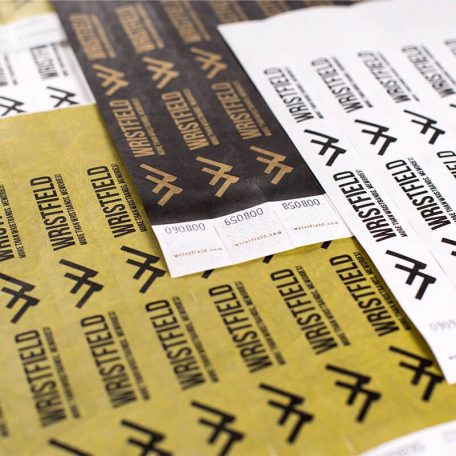 Tyvek 1" personalisierte Einlassbänder, haltbar und wasserfest, mit Seriennummerierung - einfarbig bedruckt (TOP Qualität)