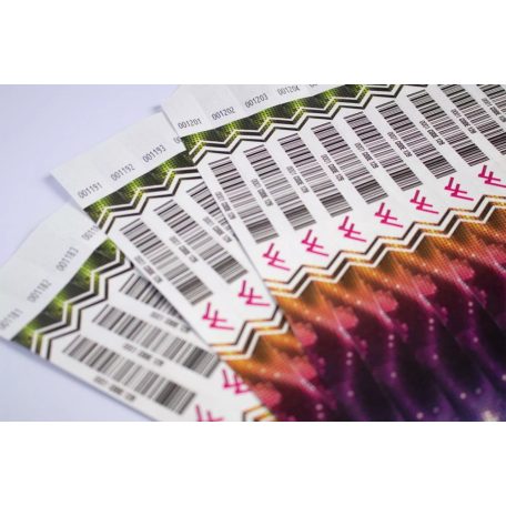 Tyvek 3/4" Einlassbänder vollfarbig mit Barcode - EXPRESS