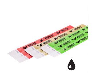   Tyvek 3/4" personalisierte Einlassbänder, haltbar und wasserfest, mit Seriennummerierung - SCHWARZ bedruckt (TOP Qualität)