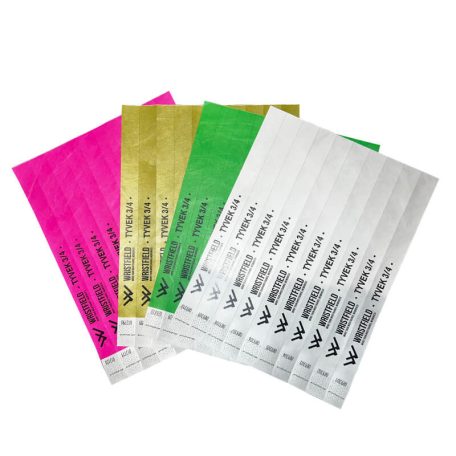 Tyvek 3/4" personalisierte Einlassbänder, haltbar und wasserfest, mit Seriennummerierung - SCHWARZ bedruckt (TOP Qualität)